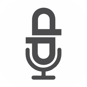 Pulse Poetry Logo - A microphone made up of 2 Ps in black and white
