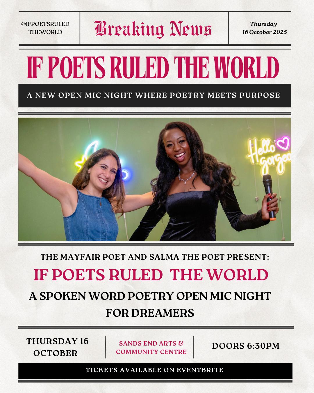 If Poets Ruled the World - SW London's Hottest New Poetry Night!