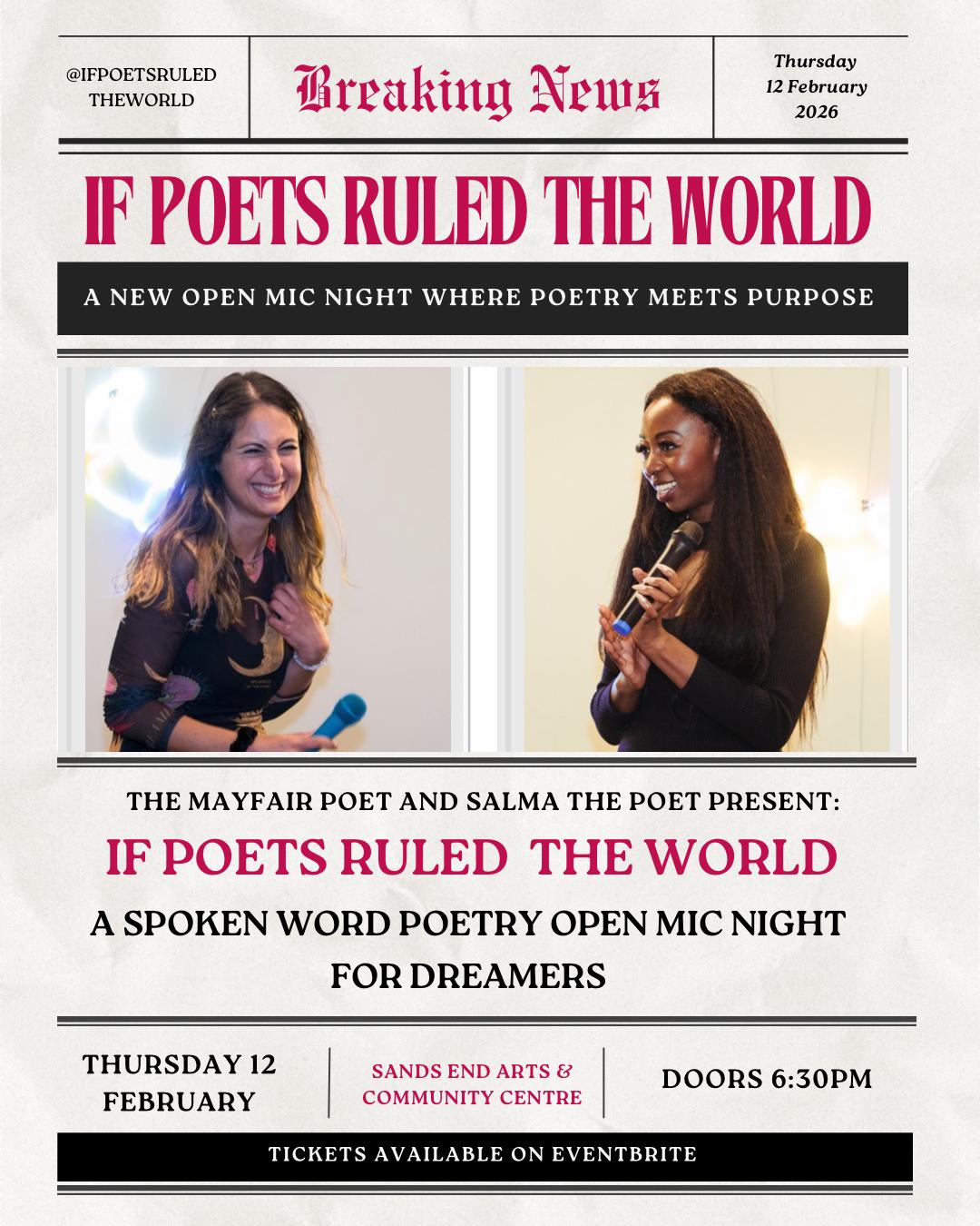 If Poets Ruled the World – SW London’s Hottest New Poetry Night!