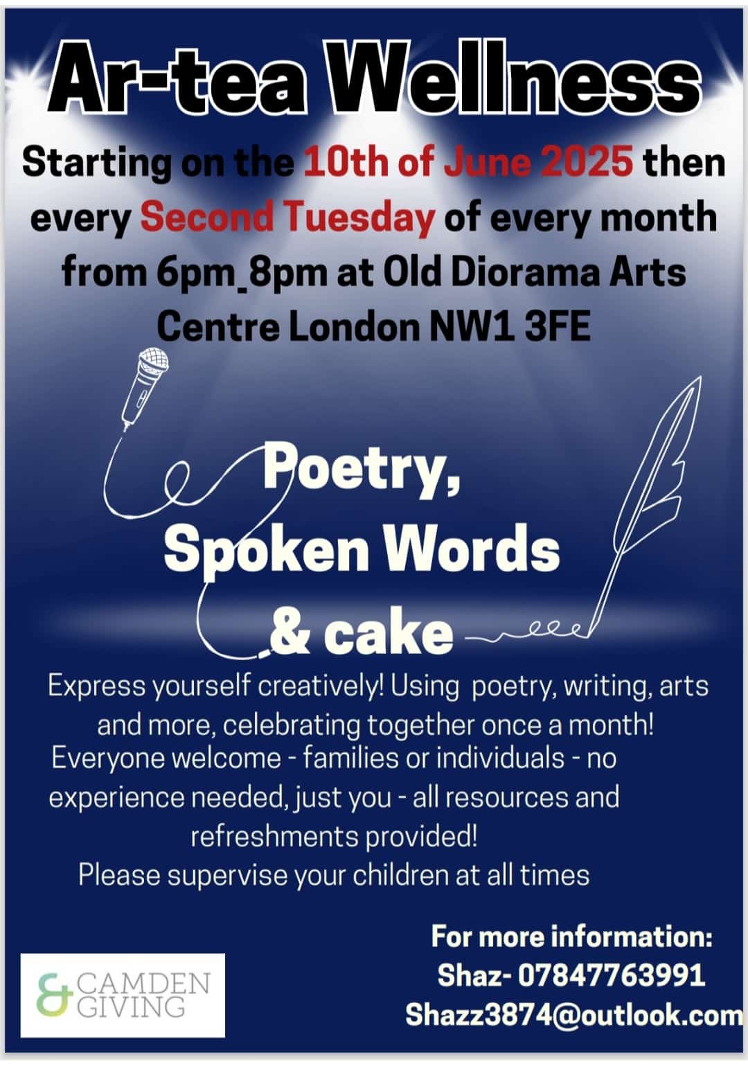 Poetry, Spoken Words and cake